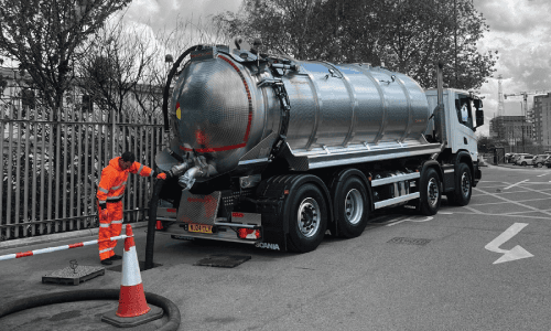 The CAPVAC 3200 in operation by a Grey-Water Drainage engineer.